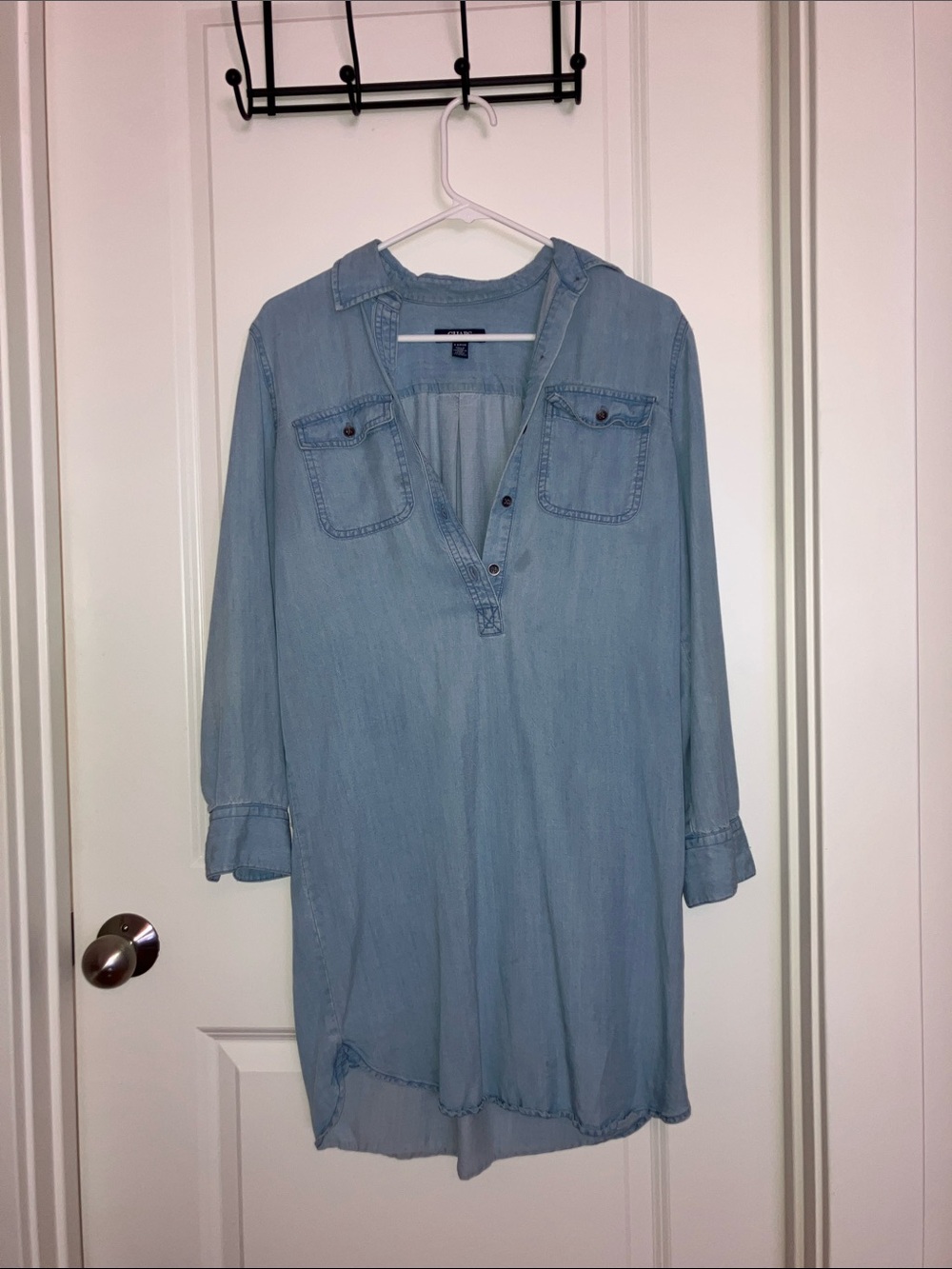 Chaps Light Blue Denim Tunic Shirt
